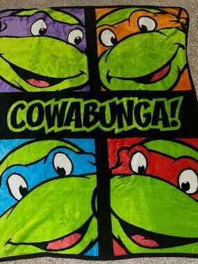 Nickelodeon Cowabunga Teenage Mutant Ninja Turtles Throw Blanket EUC Northwest